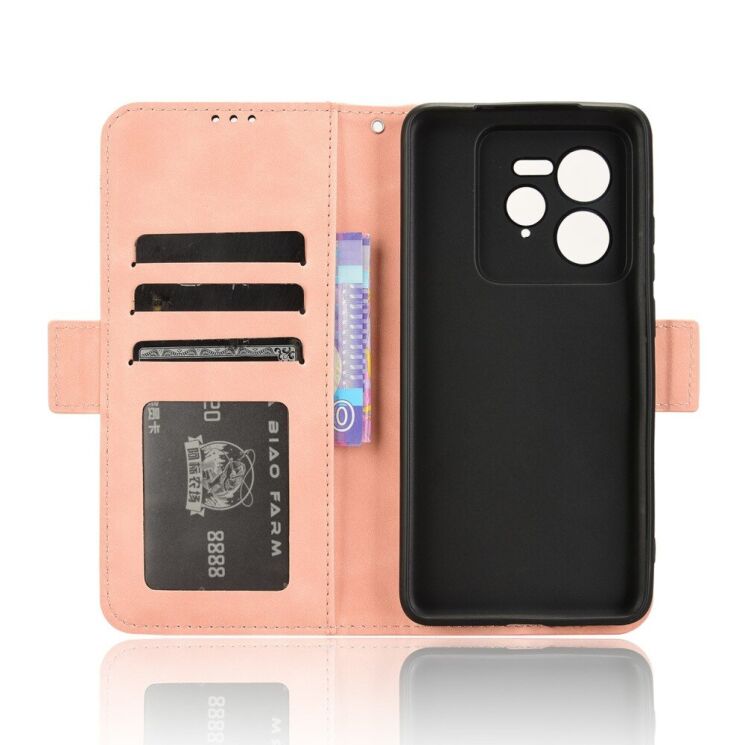 Чехол Deexe Wallet Stand для Realme GT 7 Pro - Pink: фото 3 из 7