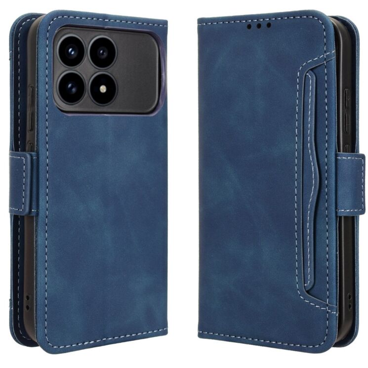 Чохол Deexe Wallet Stand для Xiaomi Poco F8 Pro - Blue: фото 1 з 15