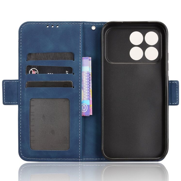 Чохол Deexe Wallet Stand для Xiaomi Poco F8 Pro - Blue: фото 3 з 15