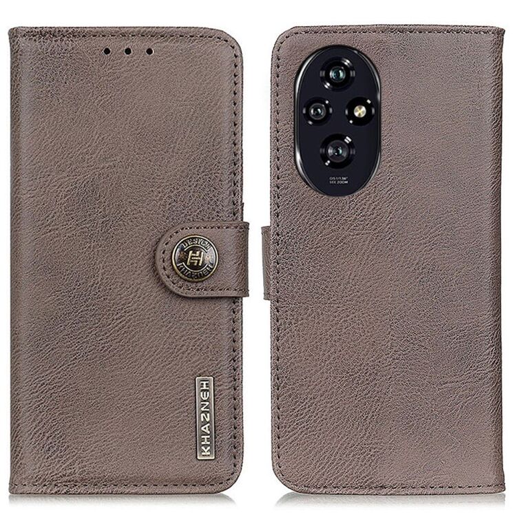 Чехол KHAZNEH Leather Wallet для Honor 200 Pro - Khaki: фото 1 из 8