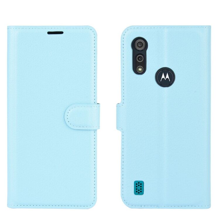 Классический чехол-книжка Deexe Book Type для Motorola Moto E6S / Moto E6i - Blue: фото 6 из 6