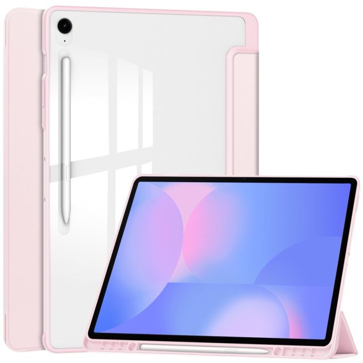 Чохол-книжка Deexe Crystal Back для Samsung Galaxy Tab S10 FE Plus - Pink: фото 1 з 8