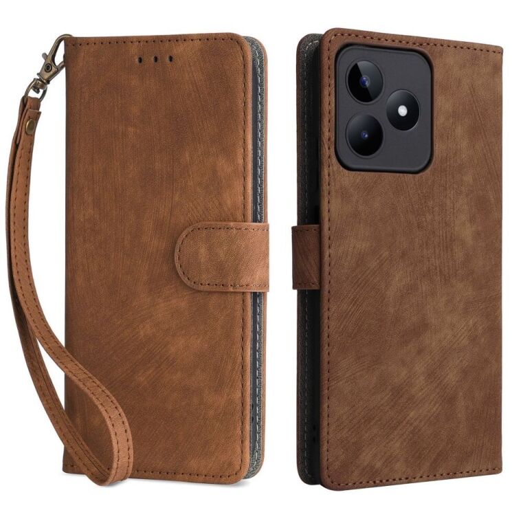 Чехол-книжка Deexe Delta Book для Realme C53 / C51 / Note 50 - Brown: фото 1 из 7