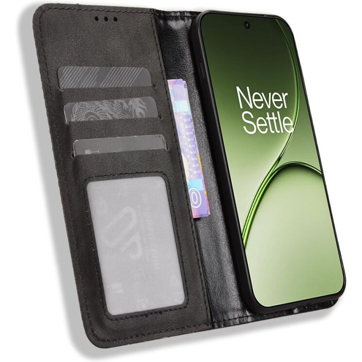 Чохол-книжка Deexe Retro Style для OnePlus 15T - Black: фото 4 з 19