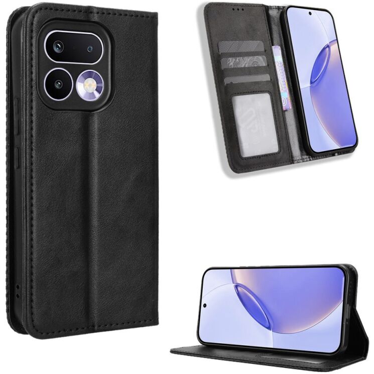 Чохол-книжка Deexe Retro Style для Realme 16 Pro - Black (428008B) Чохол-книжка Deexe Retro Style для Realme 16 Pro - Black: фото 2 з 20