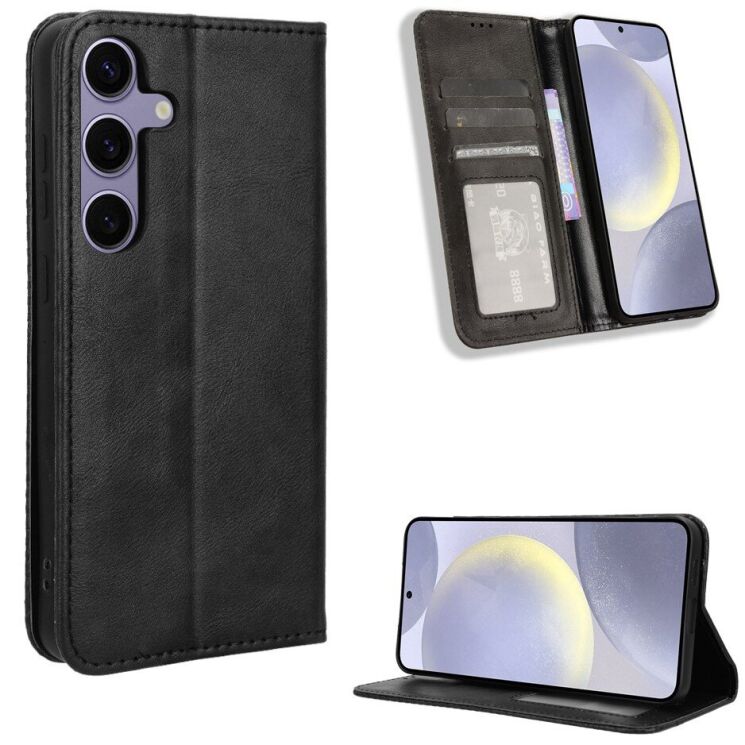 Чехол-книжка Deexe Retro Style для Samsung Galaxy S26 Plus (S947) - Black: фото 2 из 20