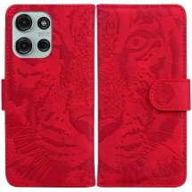 Чехол-книжка Deexe Tiger для Motorola Moto G75 - Red: фото 1 из 7