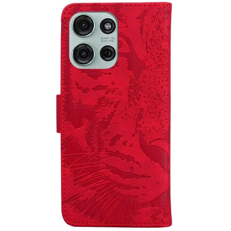 Чехол-книжка Deexe Tiger для Motorola Moto G75 - Red: фото 6 из 7