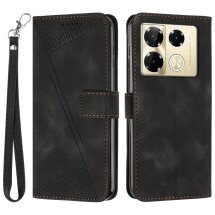 Чохол-книжка Deexe Triangle Series для Infinix Note 40 Pro - Black: фото 1 з 13