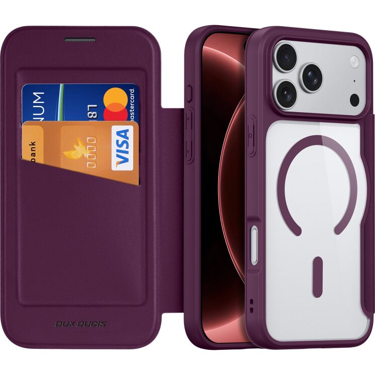 Чохол-книжка DUX DUCIS Skin X Pro Magnetic для iPhone 18 Pro Max - Dark Cherry (423843WR) Чохол-книжка DUX DUCIS Skin X Pro Magnetic для iPhone 18 Pro Max - Dark Cherry: фото 2 з 11