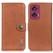 Чехол-книжка KHAZNEH Wallet Cover для Motorola Edge 50 Fusion - Brown: фото 1 из 8
