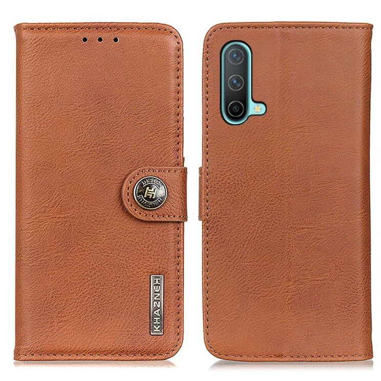 Чехол-книжка с застежкой KHAZNEH Wallet Cover для OnePlus Nord CE - Brown: фото 1 из 10