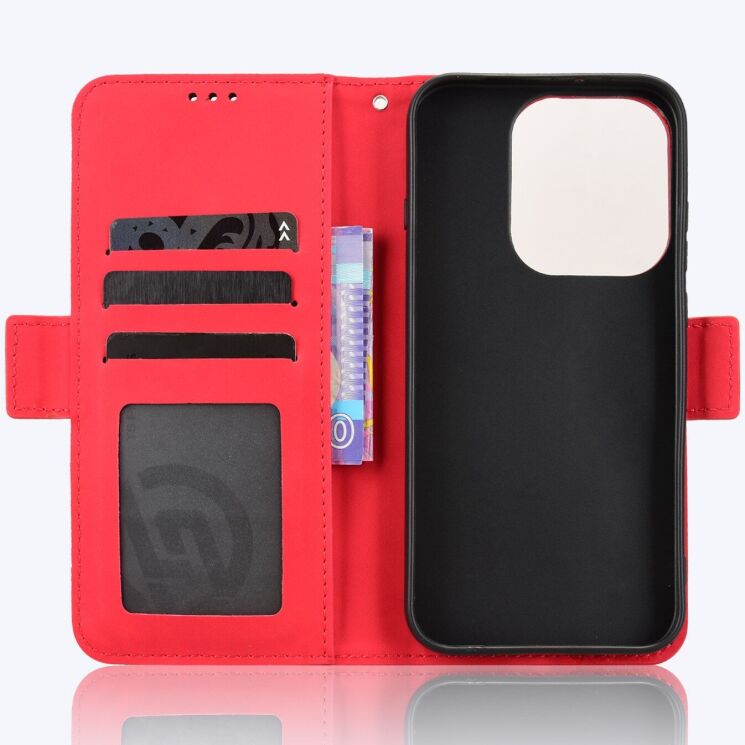Чехол-книжка с карманами Deexe Wallet Stand для OPPO Reno 16 / 16 Pro - Red (413242R) Чехол-книжка с карманами Deexe Wallet Stand для OPPO Reno 16 / 16 Pro - Red: фото 4 из 17