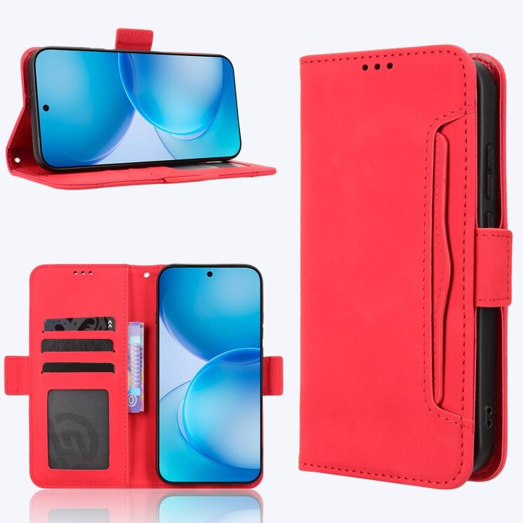Чехол-книжка с карманами Deexe Wallet Stand для OPPO Reno 16 / 16 Pro - Red (413242R) Чехол-книжка с карманами Deexe Wallet Stand для OPPO Reno 16 / 16 Pro - Red: фото 8 из 17