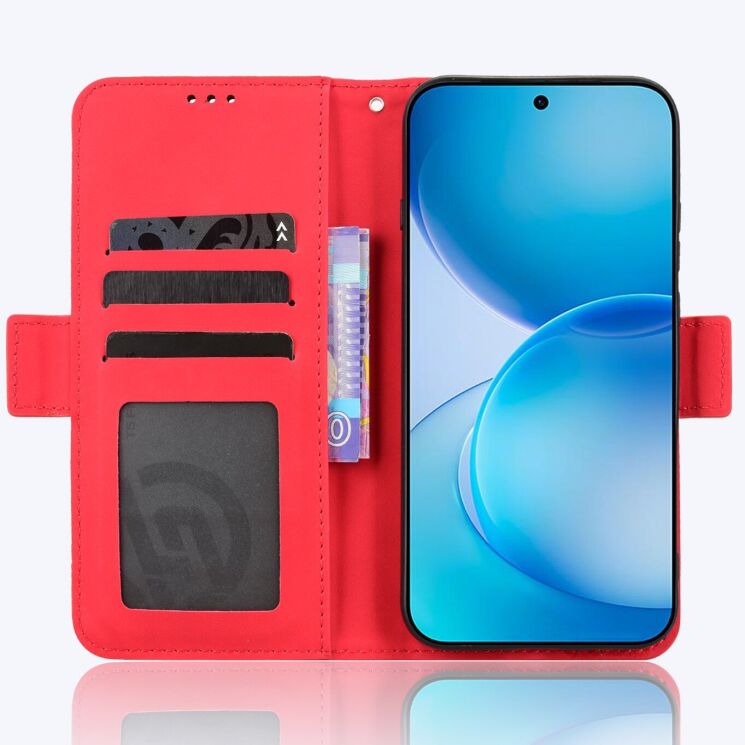 Чехол-книжка с карманами Deexe Wallet Stand для OPPO Reno 16 / 16 Pro - Red (413242R) Чехол-книжка с карманами Deexe Wallet Stand для OPPO Reno 16 / 16 Pro - Red: фото 5 из 17