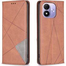 Чехол-книжка с карманами UniCase Geometric Pattern для Xiaomi Redmi Note 17 - Brown: фото 1 из 10