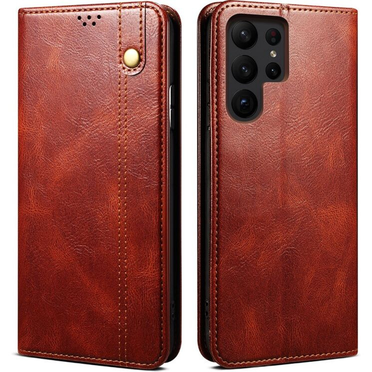 Чехол-книжка с карманами UniCase Leather Wallet для Samsung Galaxy S26 Ultra (S948) - Brown: фото 1 из 8