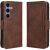 Чехол-книжка с кармашками Deexe Wallet Stand для Samsung Galaxy S26 FE - Brown: фото 1 из 15