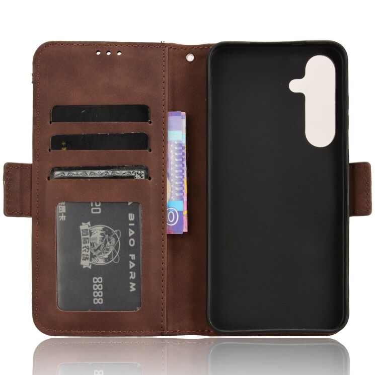 Чехол-книжка с кармашками Deexe Wallet Stand для Samsung Galaxy S26 FE - Brown (412778Z) Чехол-книжка с кармашками Deexe Wallet Stand для Samsung Galaxy S26 FE - Brown: фото 4 из 15