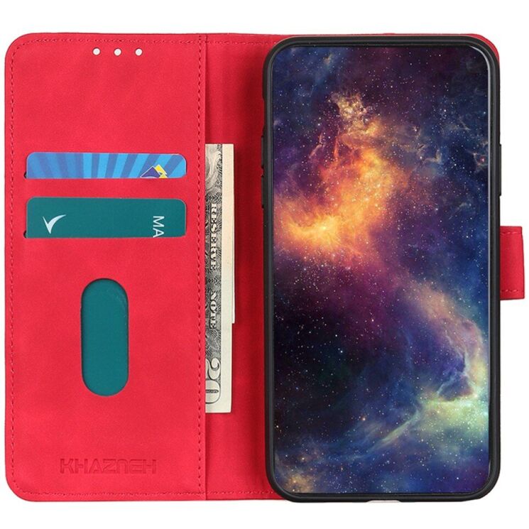 Чехол-книжка с застежкой KHAZNEH Retro Wallet для OnePlus 15 - Red: фото 3 из 10