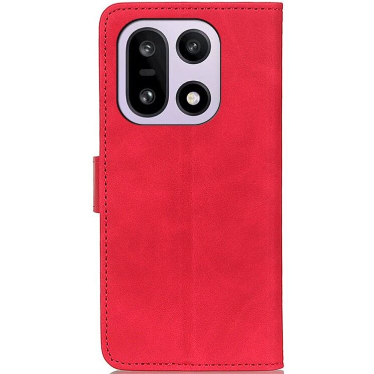 Чехол-книжка с застежкой KHAZNEH Retro Wallet для OnePlus 15 - Red: фото 5 из 10