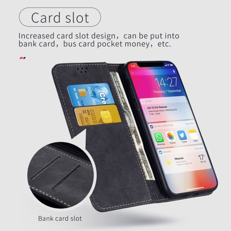 Чехол-книжка UniCase Jeans Wallet для Apple iPhone 15 - Khaki: фото 6 из 7