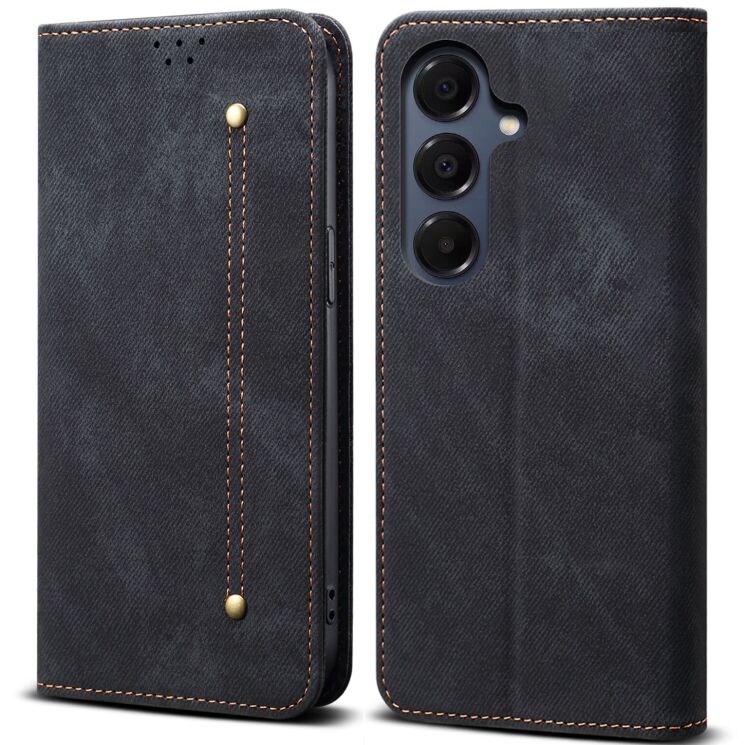 Чехол-книжка UniCase Jeans Wallet для Samsung Galaxy S25 FE (S731) - Black: фото 1 из 7