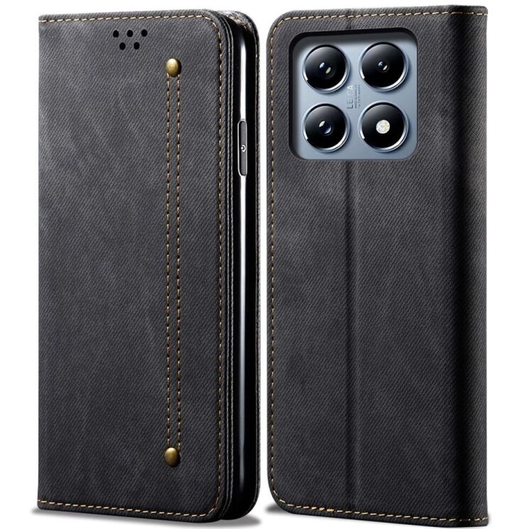 Чехол-книжка UniCase Jeans Wallet для Xiaomi 14T - Black: фото 1 из 6