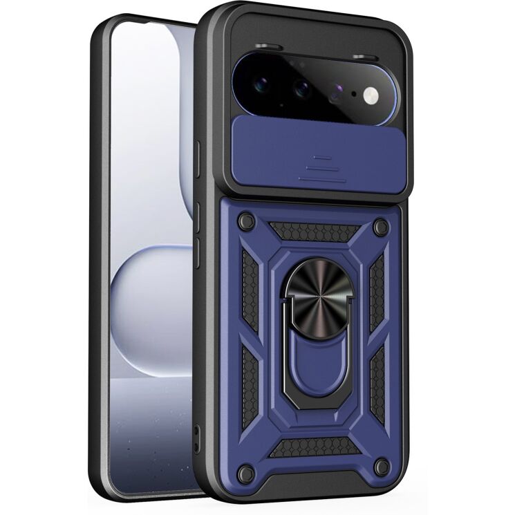 Чехол с защитой камеры Deexe Armor Shield для Google Pixel 11 / 11 Pro - Blue: фото 1 из 9
