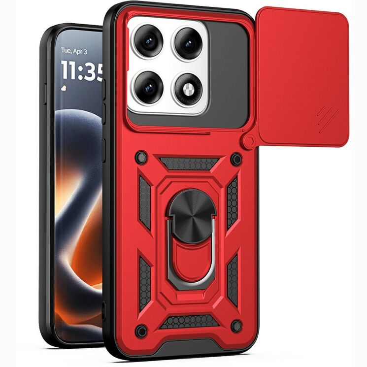 Чохол із захистом камери Deexe Armor Shield для Motorola Edge 70 Pro - Red: фото 1 з 9