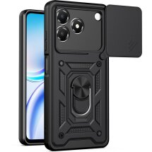Чохол із захистом камери Deexe Armor Shield для ZTE Blade A36 - Black: фото 1 з 9