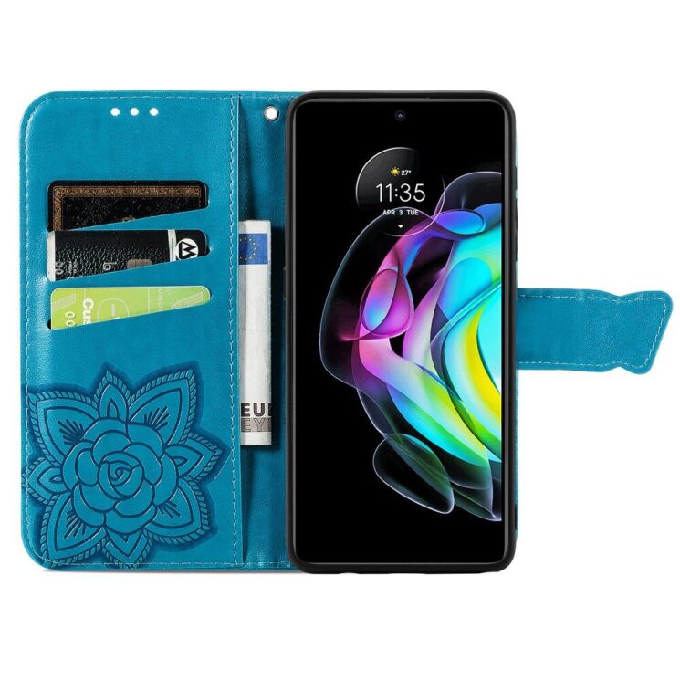 Чохол UniCase Butterfly Pattern для Motorola Edge 20 - Blue: фото 5 з 9