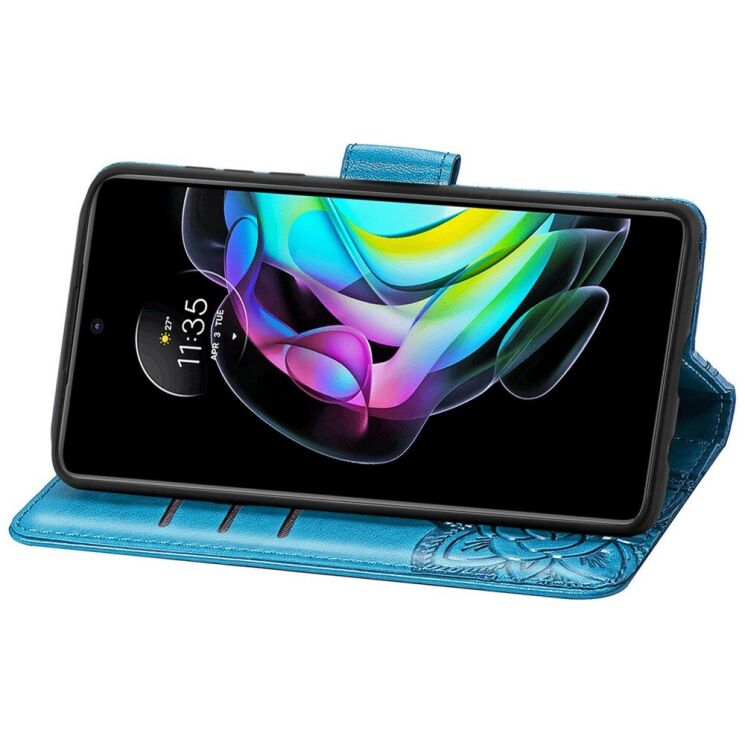 Чохол UniCase Butterfly Pattern для Motorola Edge 20 - Blue: фото 6 з 9