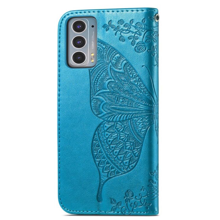 Чохол UniCase Butterfly Pattern для Motorola Edge 20 - Blue: фото 4 з 9