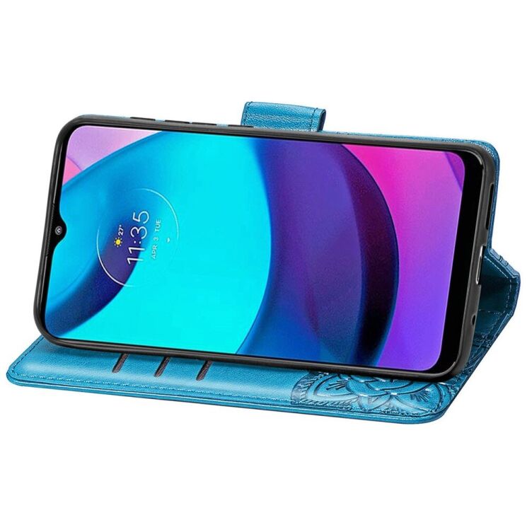 Чехол UniCase Butterfly Pattern для Motorola Moto E20 - Blue: фото 3 из 12