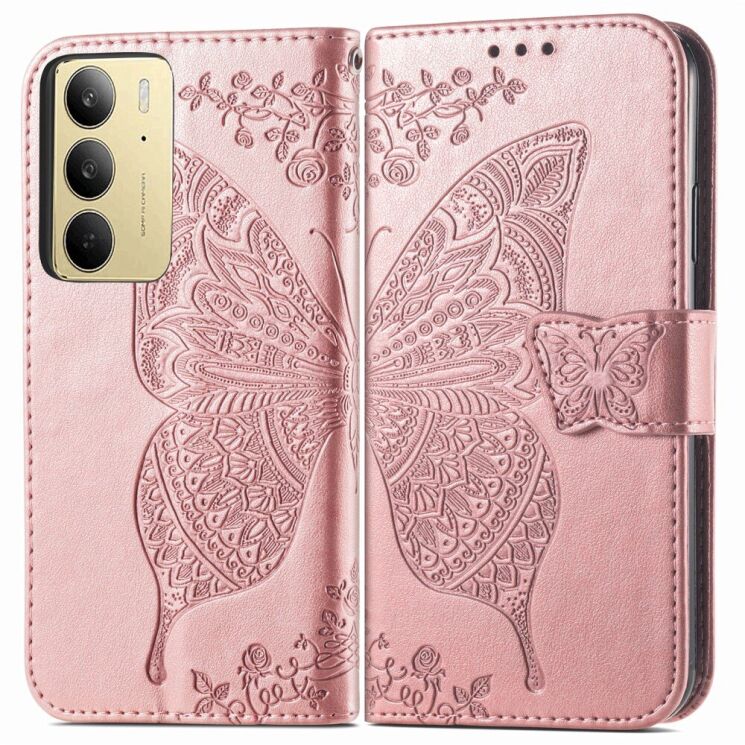 Чехол UniCase Butterfly Pattern для Realme C75 - Rose Gold: фото 2 из 9