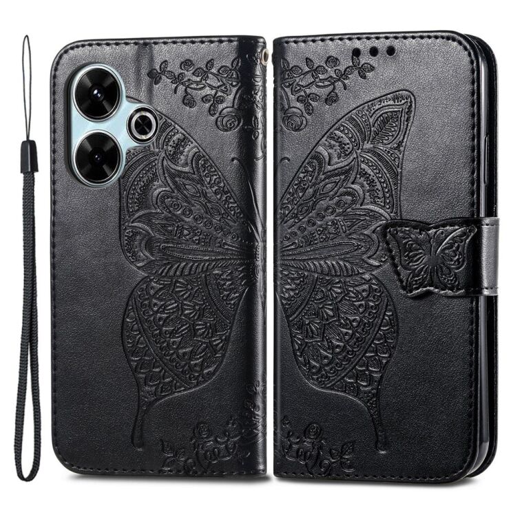 Чехол UniCase Butterfly Pattern для Xiaomi Redmi 13 - Black: фото 1 из 7