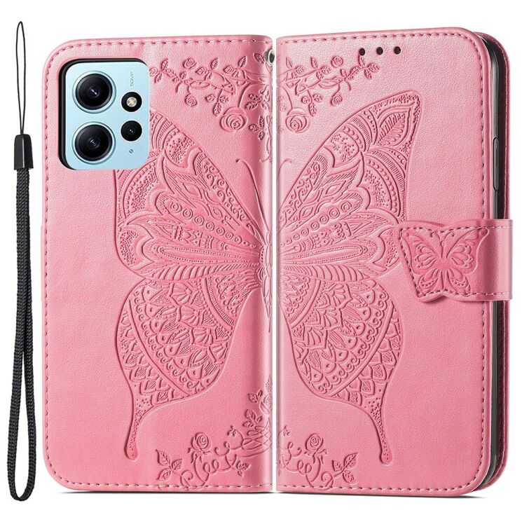 Чехол UniCase Butterfly Pattern для Xiaomi Redmi Note 12 - Pink: фото 1 из 9