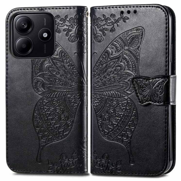 Чехол UniCase Butterfly Pattern для Xiaomi Redmi Note 14 5G - Black: фото 1 из 9