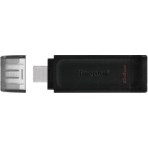 Флеш-накопитель Kingston DT 70 64GB Type-C (DT70/64GB) - Black: фото 1 из 4