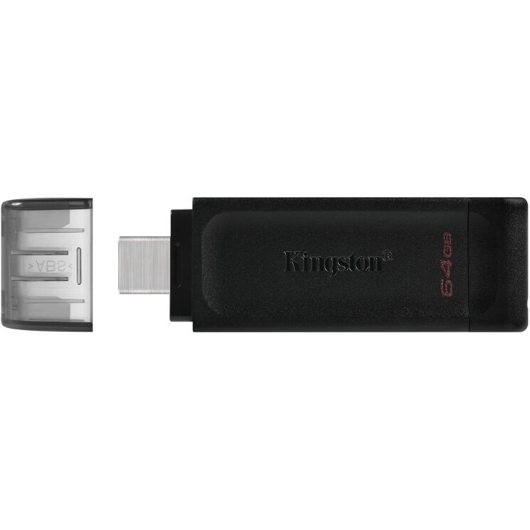 Флеш-накопитель Kingston DT 70 64GB Type-C (DT70/64GB) - Black: фото 1 из 4