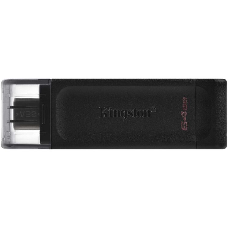 Флеш-накопитель Kingston DT 70 64GB Type-C (DT70/64GB) - Black: фото 2 из 4