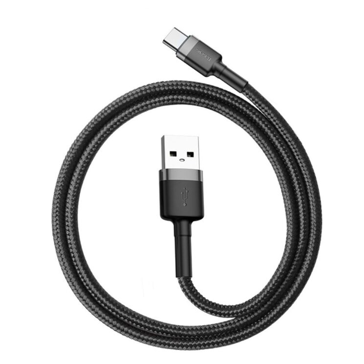 Кабель Baseus Cafule USB to Type-C (3A, 0.5m) CATKLF-AG1 - Black / Gray: фото 2 з 18
