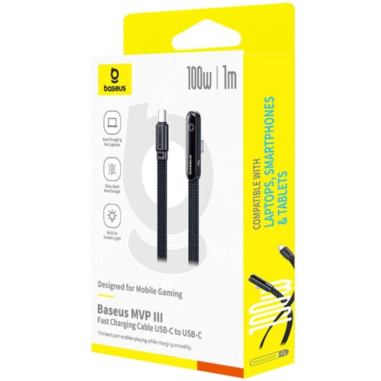 Кабель Baseus MVP3 Type-C to Type-C (100W, 1m) - Black: фото 10 из 11