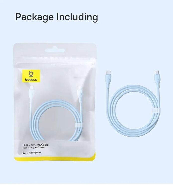 Кабель Baseus Pudding Series Type-C to Type-C (100W, 2m) P10355702111-01 - Black (896189B) Кабель Baseus Pudding Series Type-C to Type-C (100W, 2m) P10355702111-01 - Black: фото 25 з 26