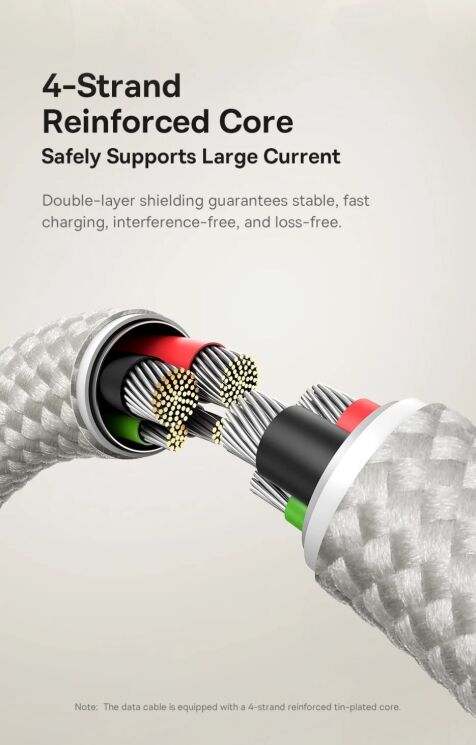 Кабель Baseus Titanium Alloy USB to Lightning (2.4A, 1m) P10378102 - Galaxy Titanium Gold: фото 16 из 20