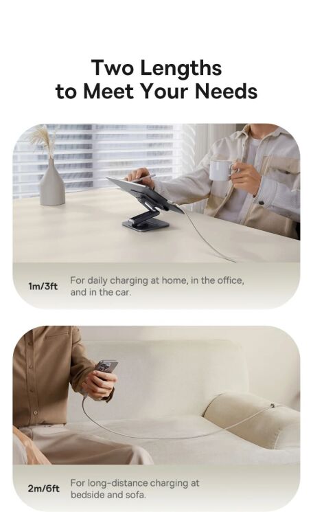 Кабель Baseus Titanium Alloy USB to Lightning (2.4A, 1m) P10378102 - Galaxy Titanium Gold: фото 18 из 20