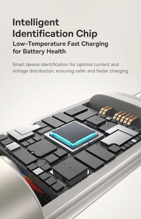 Кабель Baseus Titanium Alloy USB to Lightning (2.4A, 1m) P10378102 - Galaxy Titanium Gold: фото 11 из 20