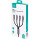 Кабель USAMS SJ739 4 In 1 USB to 2Type-C+Lightning+Micro-USB (15W, 3A, 1.2m) - Gray (896337H). Фото 2 з 15