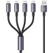 Кабель USAMS SJ739 4 In 1 USB to 2Type-C+Lightning+Micro-USB (15W, 3A, 1.2m) - Gray (896337H). Фото 1 з 15